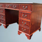 Mahogany Pedestal Writing Desk With Leather Top