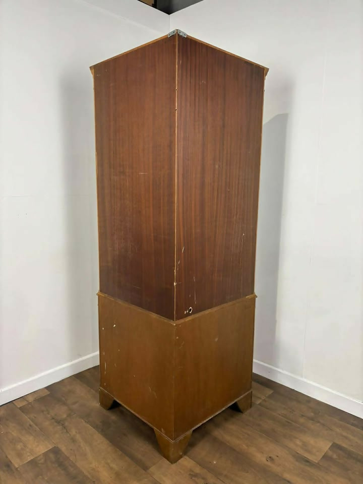 Reproduction Yew Concave Corner Cabinet