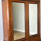 Wardrobe Antique French Mahogany Two Door Carved Mirrored Armoire LOT 6164