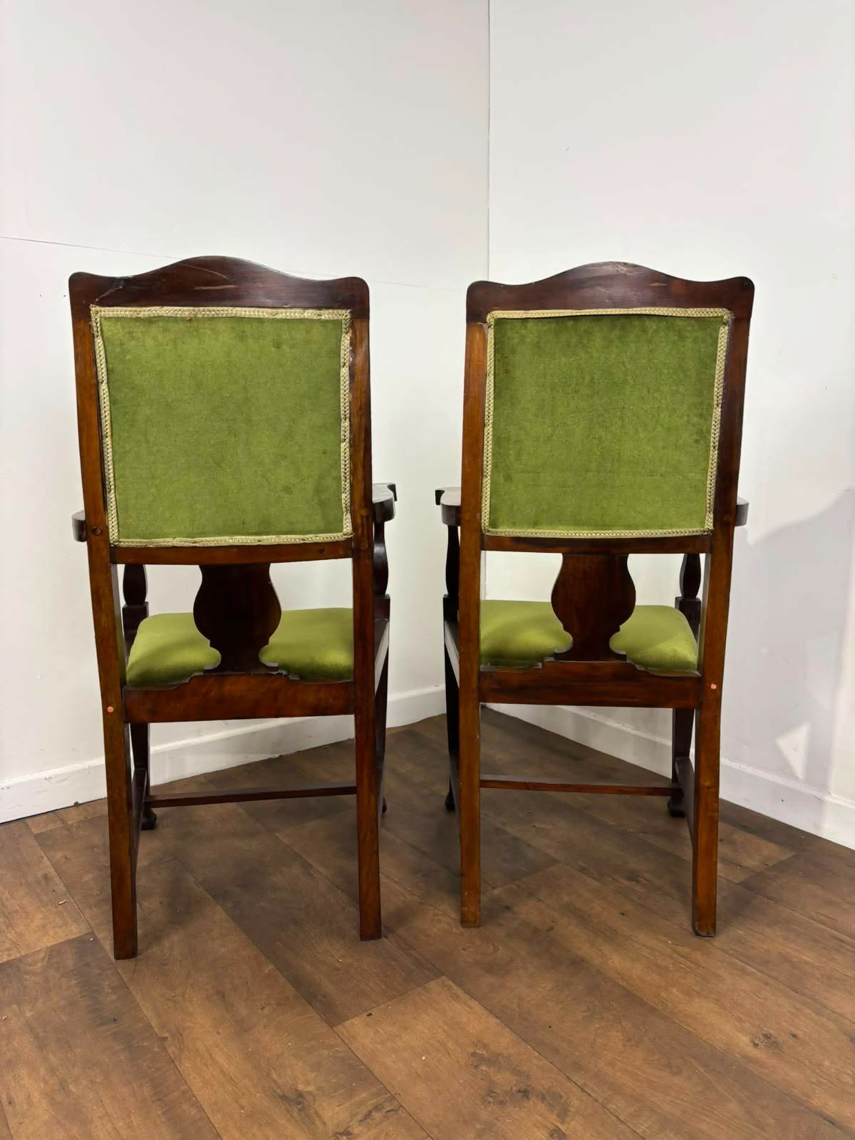 Pair of Edwardian Mahogany Upholstered Armchairs