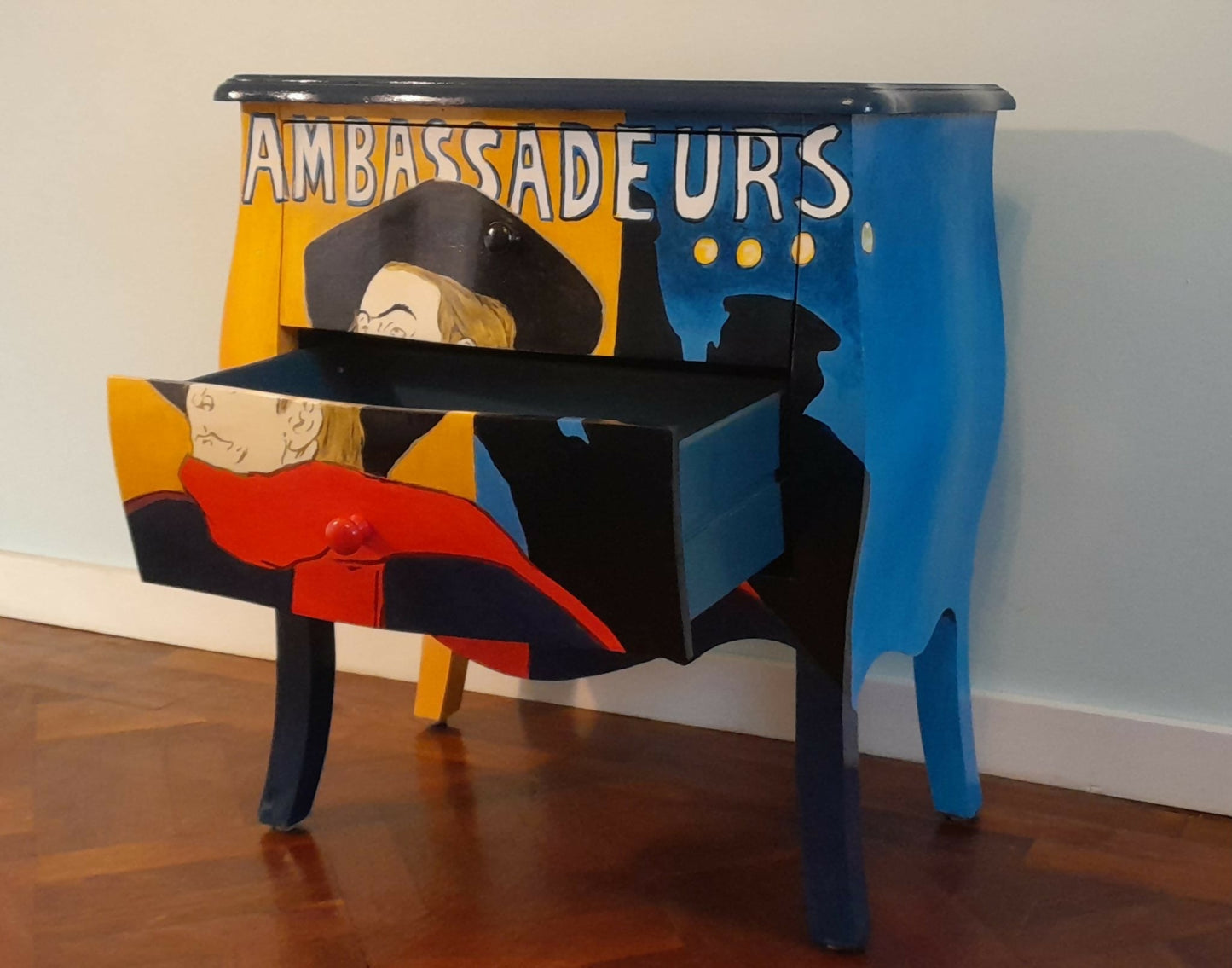 Upcycled painted French style drawers