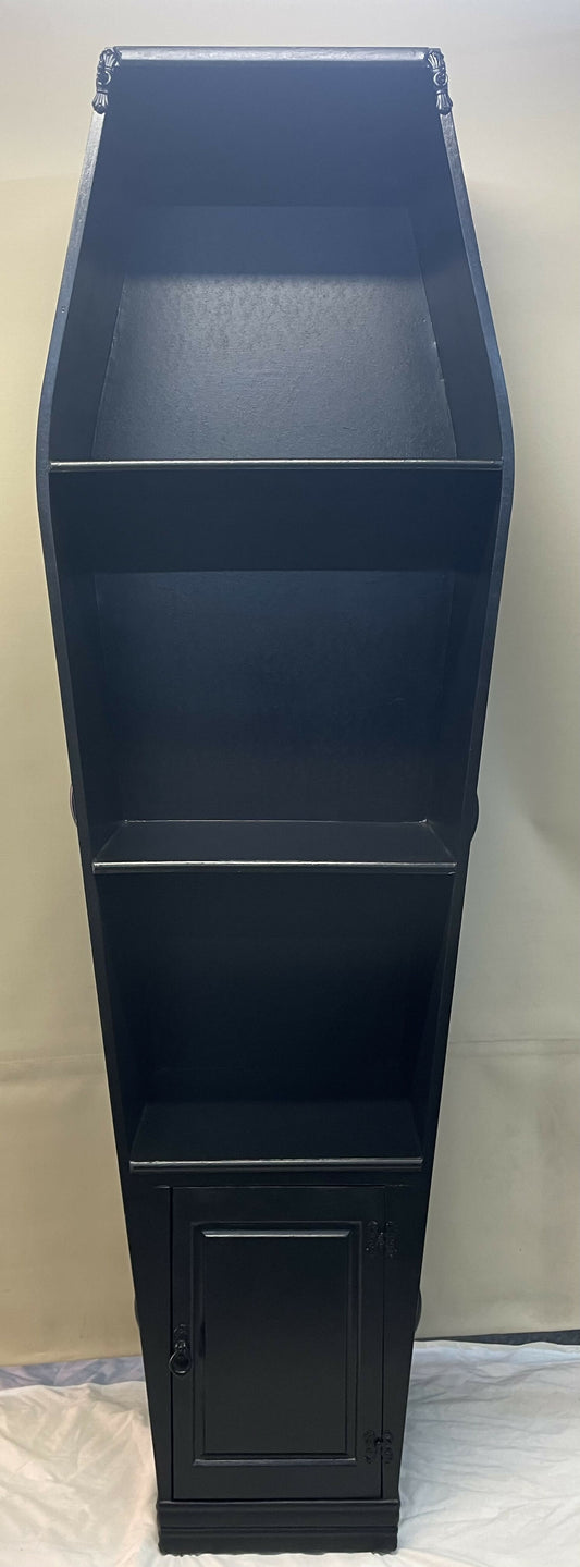 Bespoke Black Coffn Free Standing Display Unit