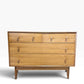 Mid-Century Quartersawn Sycamore Chest of Drawers by Maple & Co