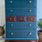 Stag Minstrel Chest of 7 Drawers upcycled in two tones Midcentury Modern