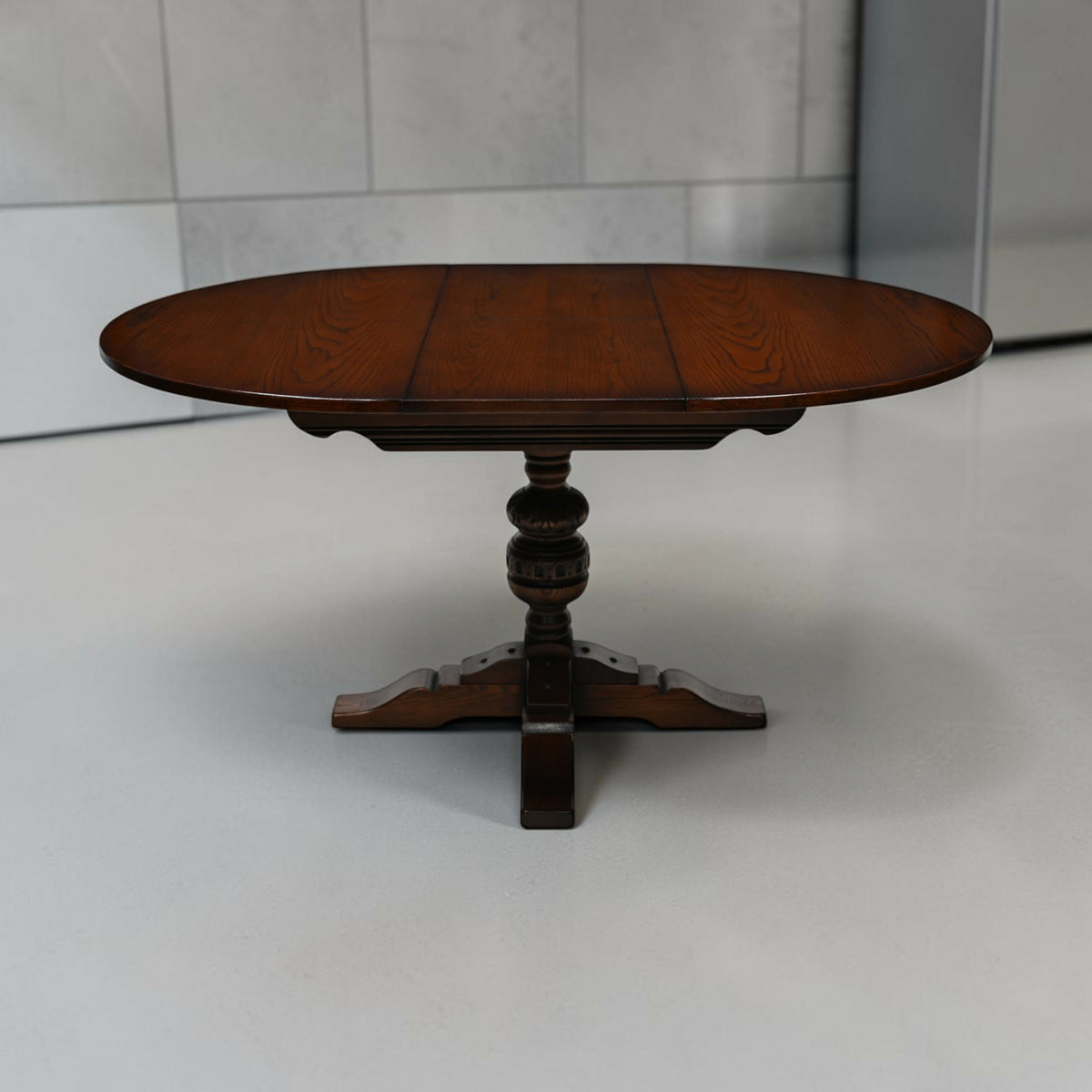 Old Charm Hunsdon Extending Pedestal Dining Table Tudor Brown FREE UK Delivery*