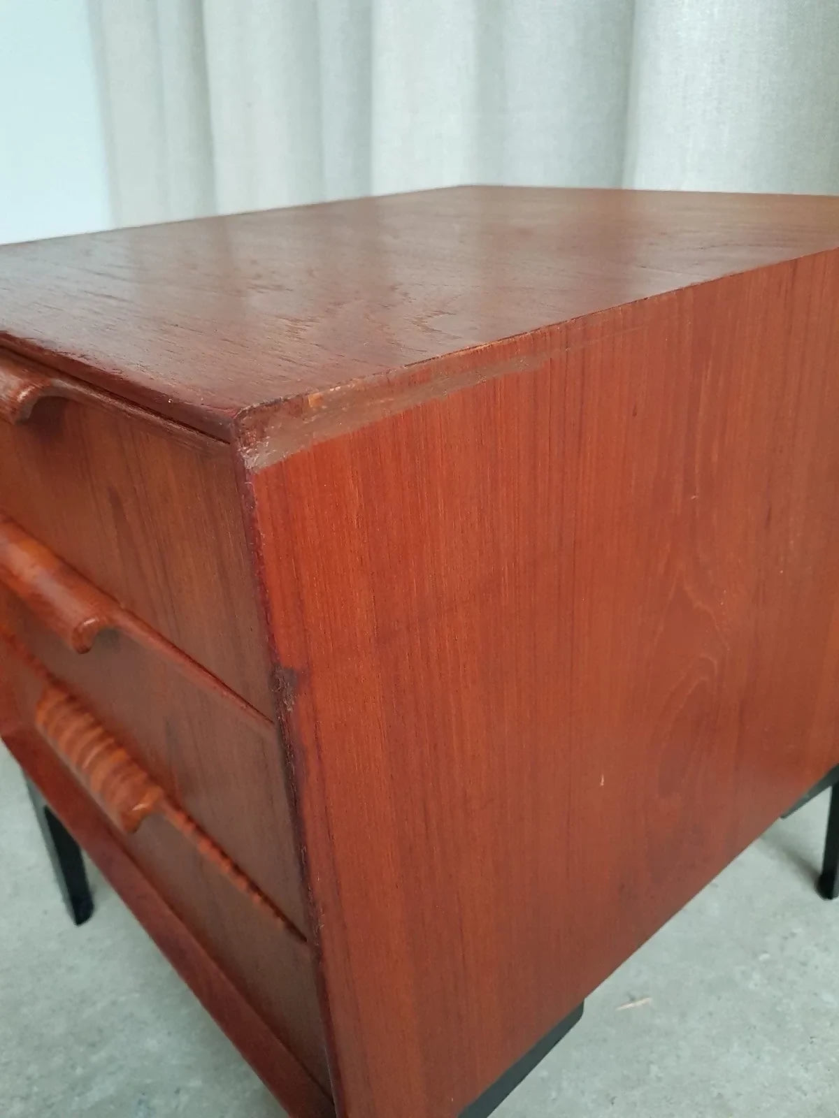 Vintage Pair of Danish Mid Century Bedside Chest Of Drawers Tables Retro Scandi R901