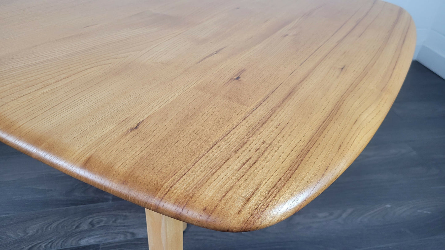 Vintage Ercol Grand Windsor Extending Dining Table – Solid Elm & Beech – 1970s