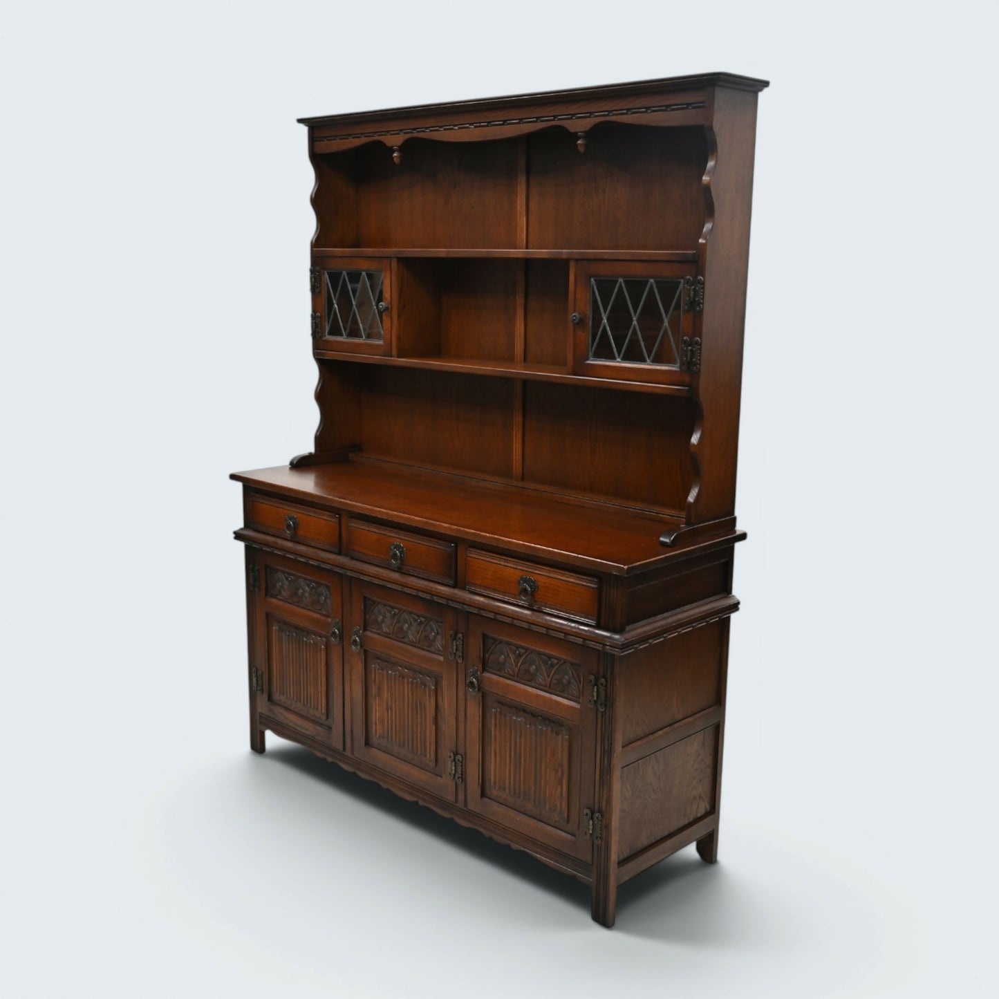 Old Charm Oak Dresser In Tudor Brown 4ft 6" Wide Door & Drawer FREE UK* Delivery
