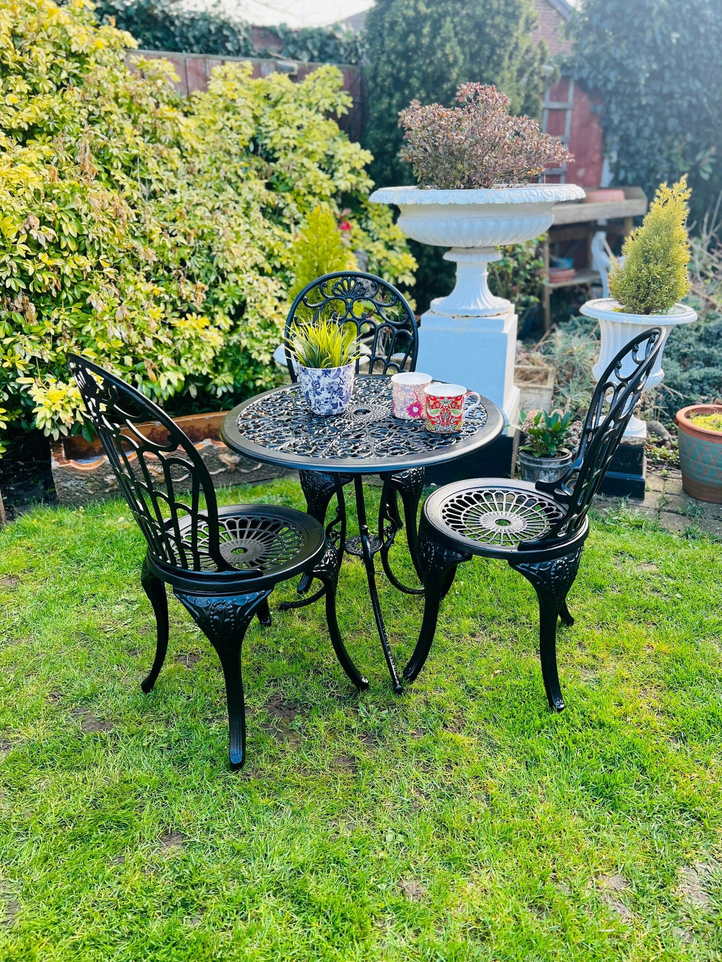 Garden Furniture Patio Set in Black 3 Seater