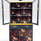 Luxury Refinished Dresser Glass Display Drinks Cabinet Blue Floral Design | Bespoke Vintage Handmade Furniture
