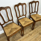 Dining Chairs Vintage French Louis Style Oak Rush Seat Set of 6 Chairs LOT 6348