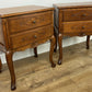 Pair of Bedside Tables Vintage French Louis Oak Nightstands Cabinets LOT 6225