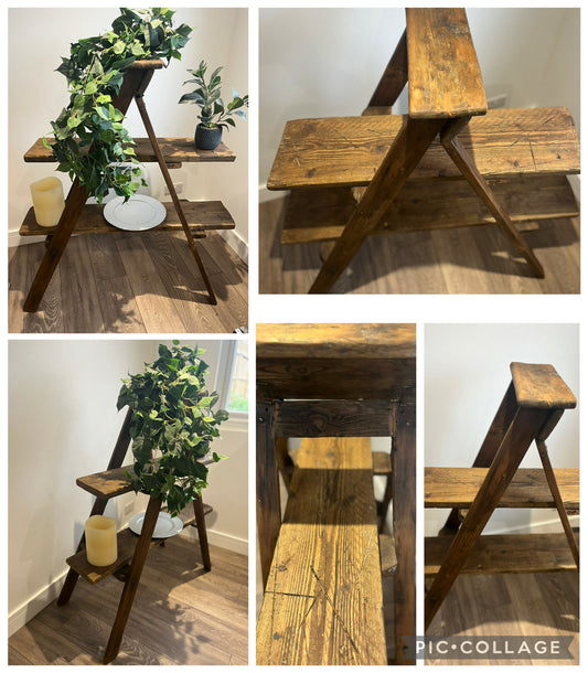 Rustic vintage style stepladder display