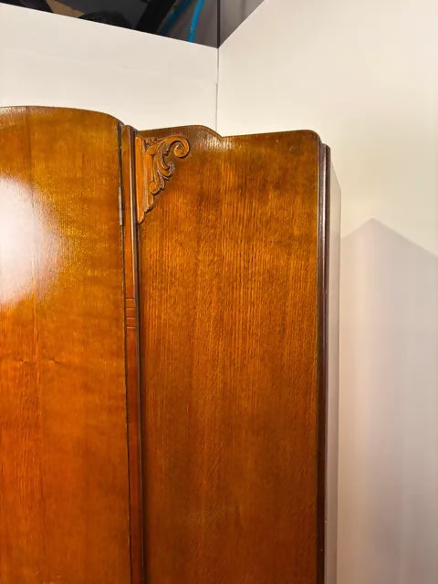 Vintage Badged Lebus Oak Double Wardrobe