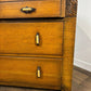 Art Deco Style Vintage Oak Dressing Table with Mirror