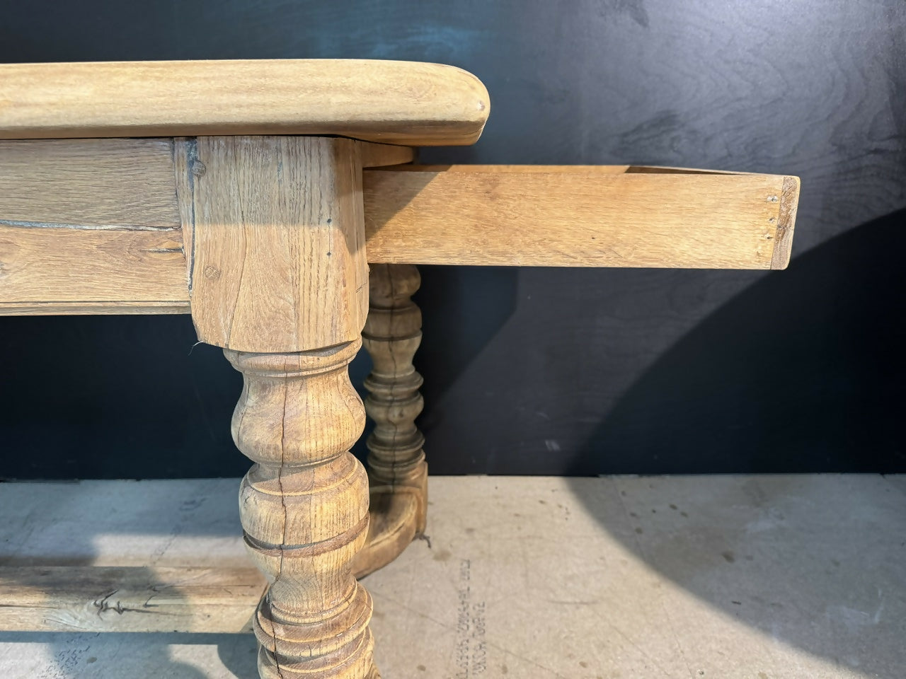 French Oak Farmehouse Dining Table with 2 Drawers