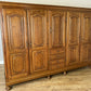 Wardrobe Vintage French Style Five Door Oak Carved Armoire Cabinet LOT 6129
