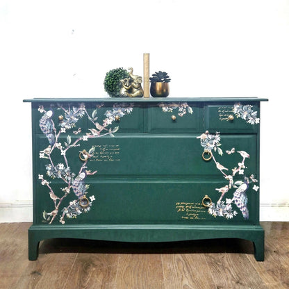 Stag green chest of drawers
