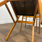 Pair of Mid Century Teak Chairs with Black Upholstery