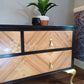 Upcycled Black and Gold Chest of Drawers