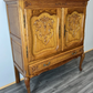 Cabinet Vintage French Louis XVI Style Oak Cupboard Carved Nightstand LOT 24342