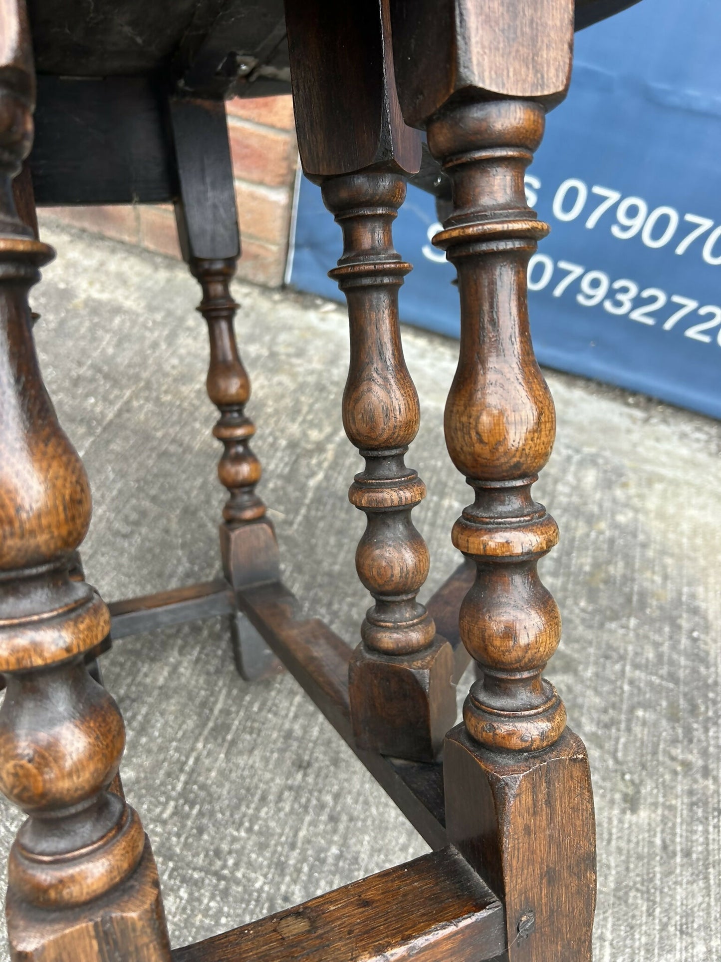 Titchmarsh & Goodwin Vintage Oak Miniature Dropleaf Gateleg Occasional Table