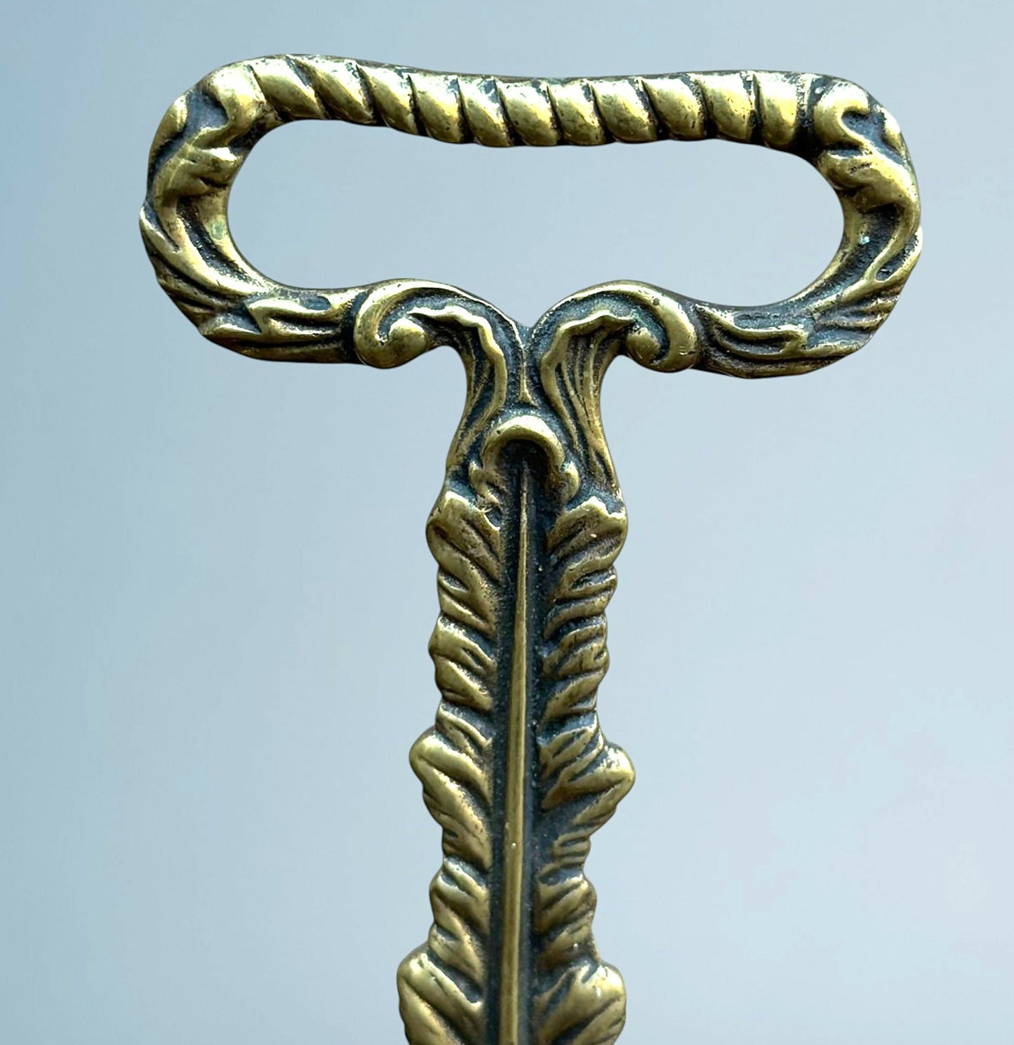 A Near Pair of 19th Century Brass Lion Paw Door Porters