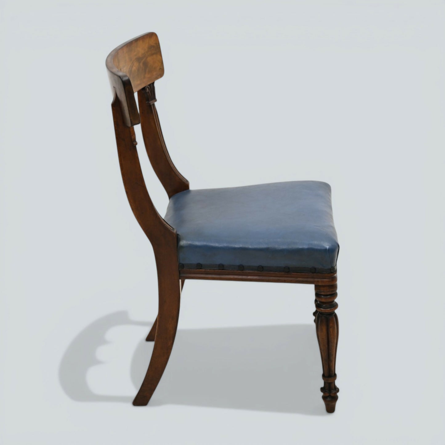 Early Victorian Dining Chairs Mahogany Faux Leather Upholstery FREE UK Delivery