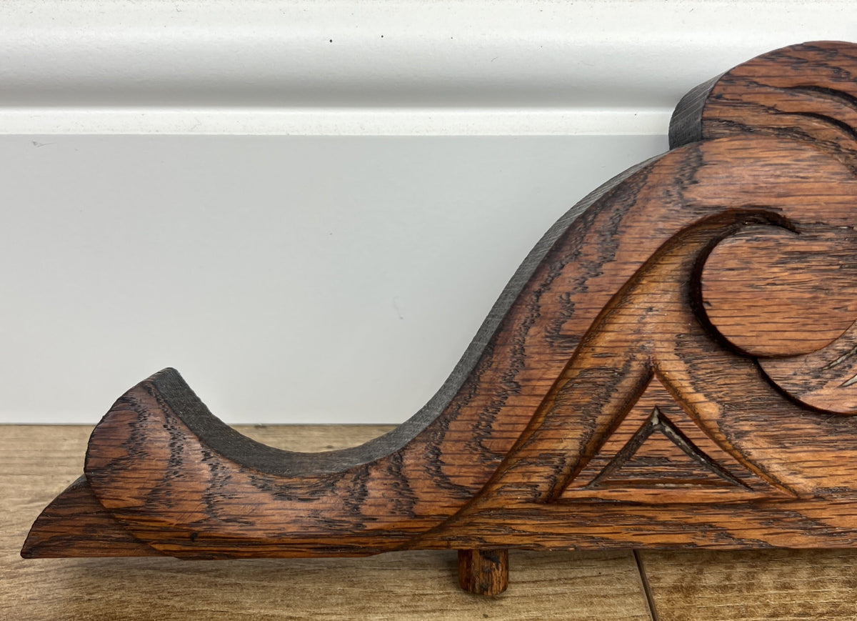 Pediment Antique French Style Oak Carved Decorative Furniture Mount LOT 6548