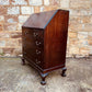 Mahogany Bureau Writing Desk – Ball & Claw Feet, Drop Front, Vintage Secretary Desk, Home Office Storage, Green Leather Writing Surface