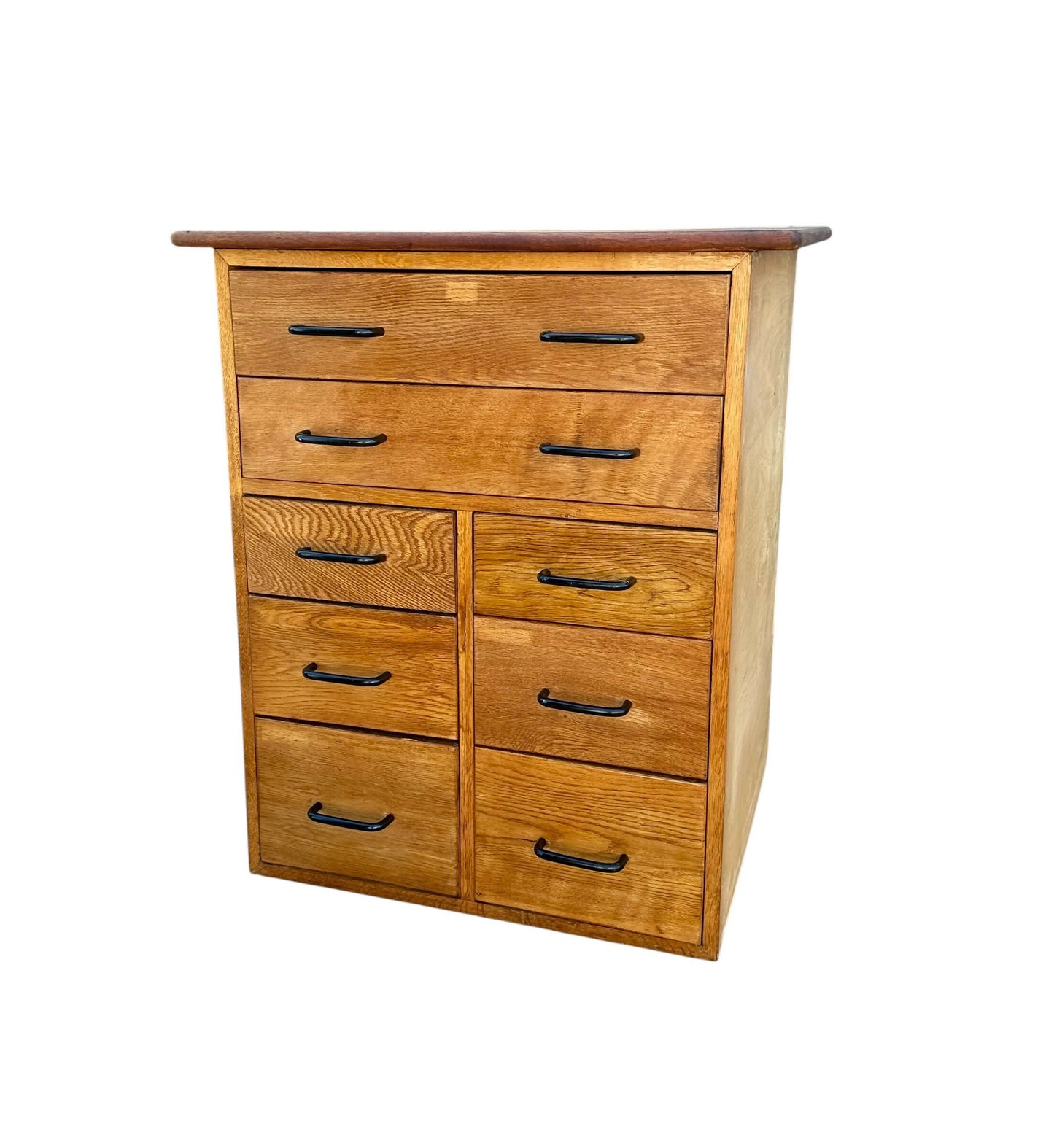 Mid century tall industrial chest of drawers
