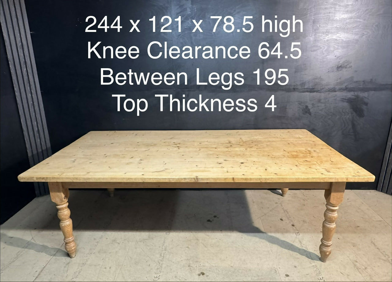 Large and Deep Pine Farmhouse Dining Table