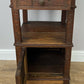 Bedside Table Antique French Marble Top Oak Cabinet Carved Cupboard LOT 6352