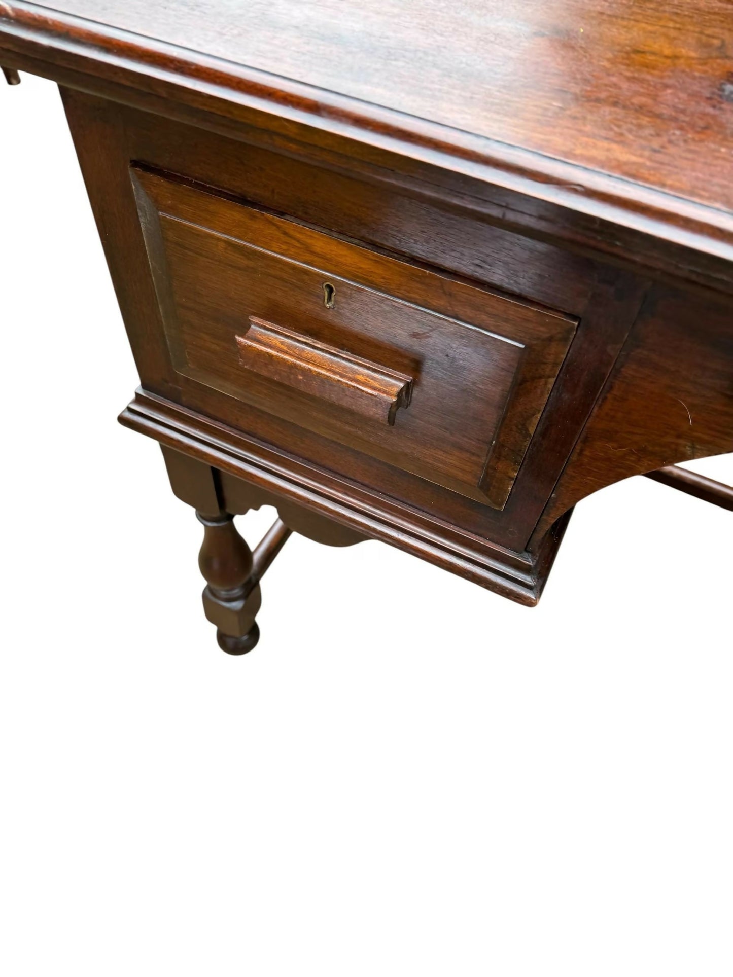 Antique Mahogany 19th C stretcher table desk
