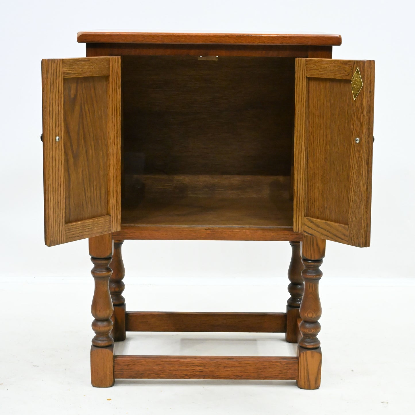 Old Charm Pedestal Cupboard Cabinet Linenfold Doors Tudor Brown FREE UK DELIVERY. SBR10924/0909E