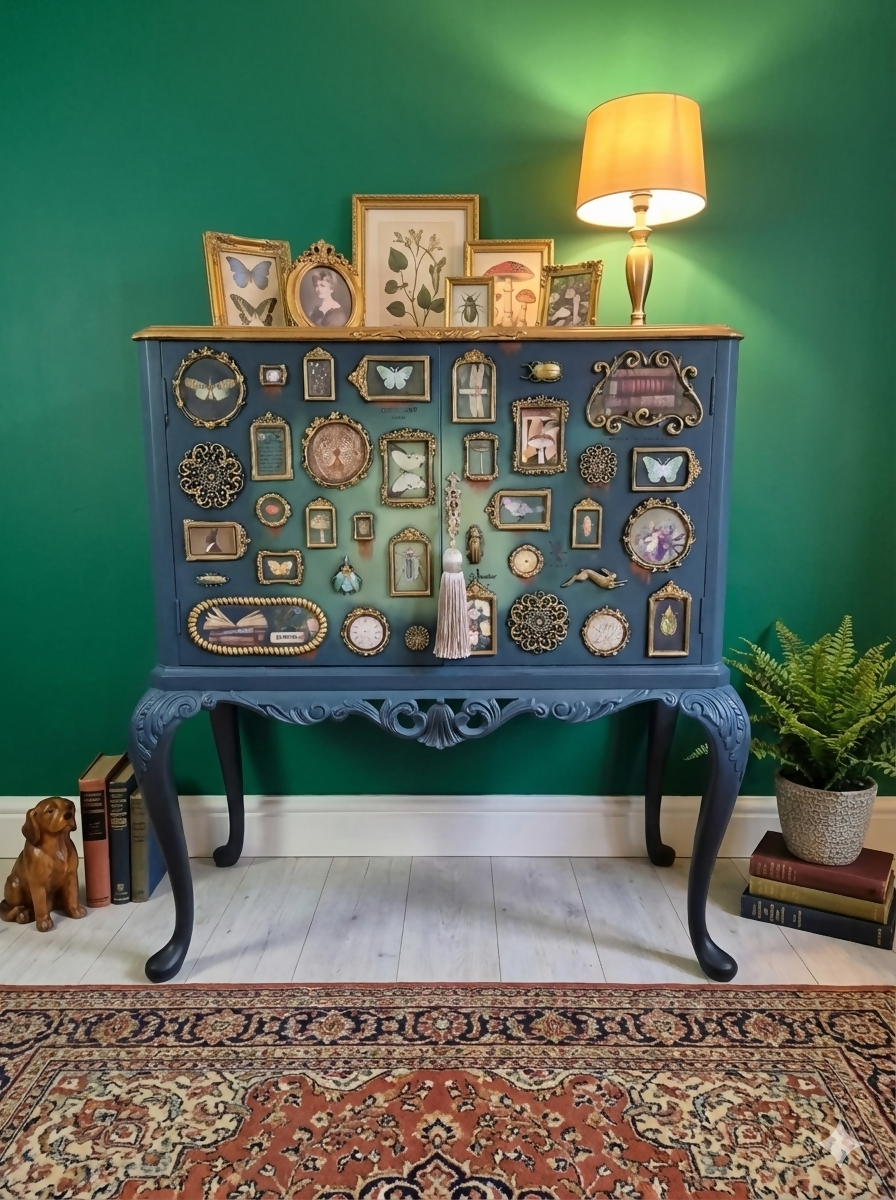 MADE TO ORDER - The Gallery of Curiosities - a bespoke drinks/whisky cabinet. Quirky and elegant!