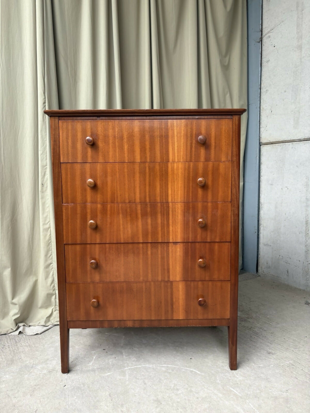 Tall Vintage Mid Century Chest Of Drawers Tallboy Retro Scandi Danish R1200