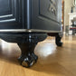 Ottoman. Antique Oriental storage Chest. Black and gold. Handpainted.