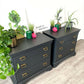 Pair of Vintage Stag chest of drawers / oversized bedside tables painted in dark grey