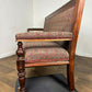 Very Large Vintage Mahogany Upholstered Bench
