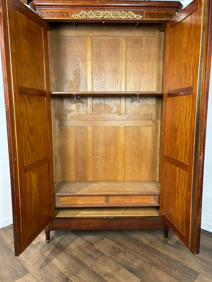 Antique French Louis XV Style Mirrored Armoire