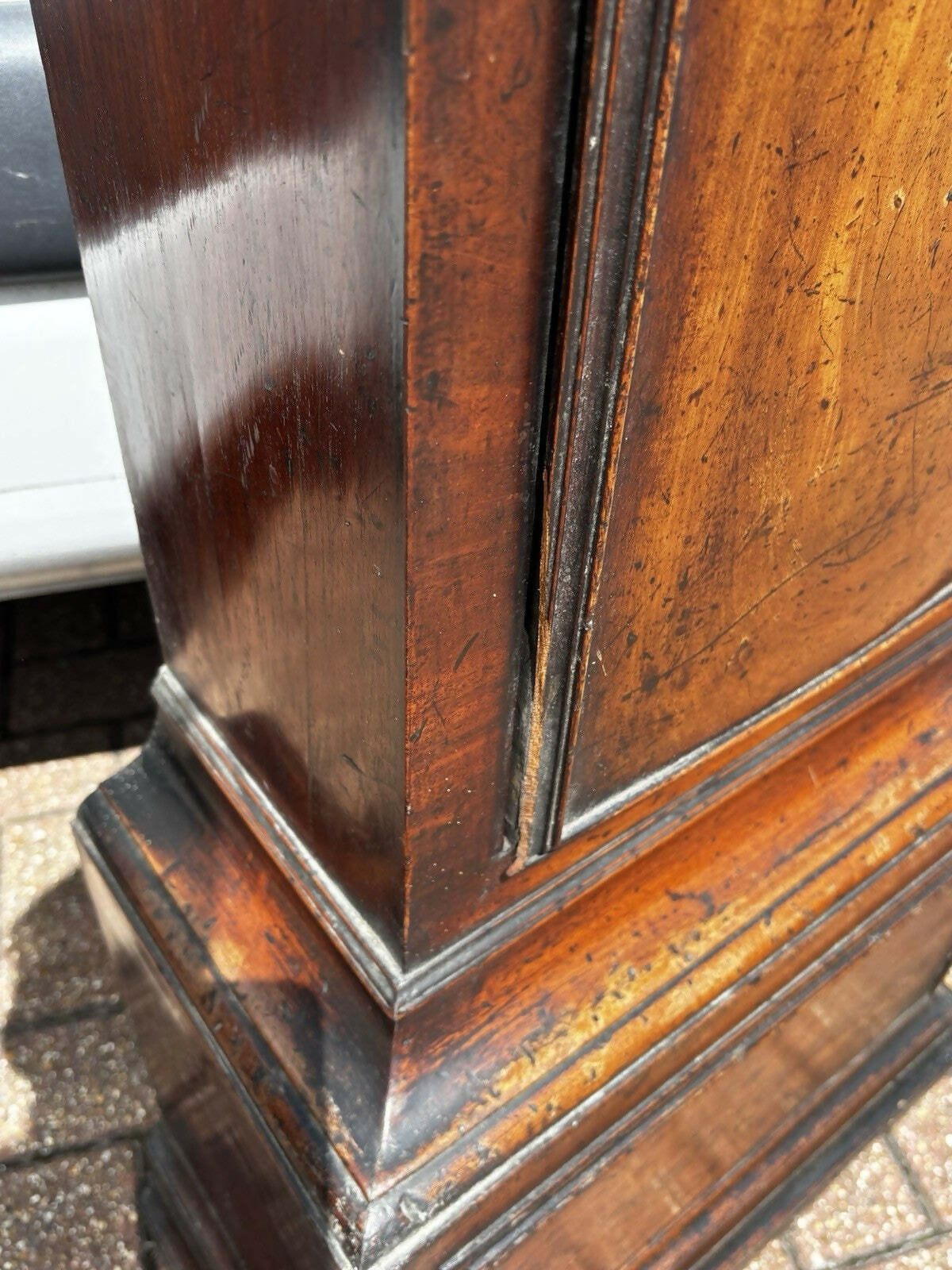 Vintage Georgian Mahogany Canterbury Longcase Clock, Painted Face With Maritime Theme