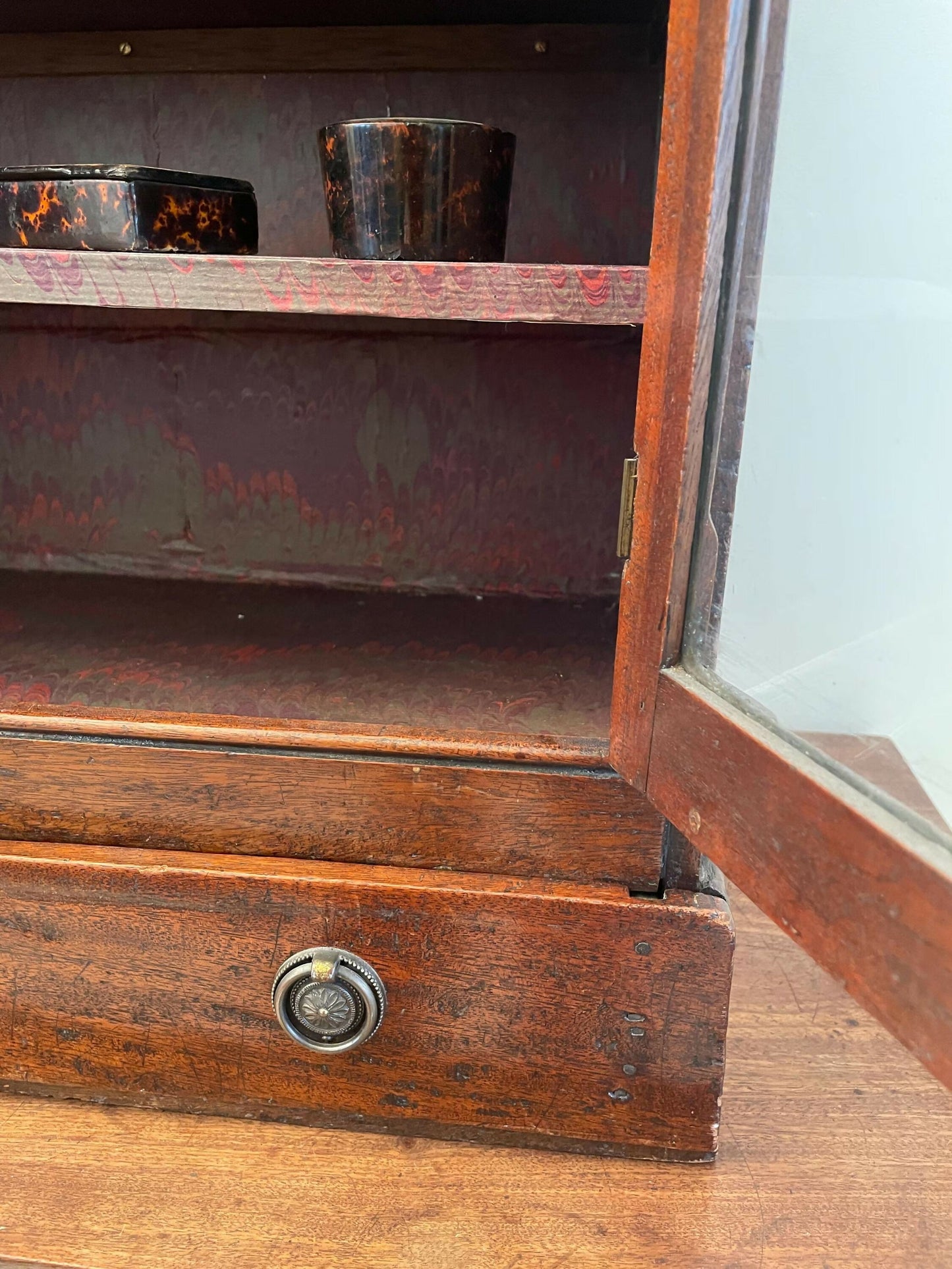 A 19th Century Mahogany Wall Vintage Display Cabinet