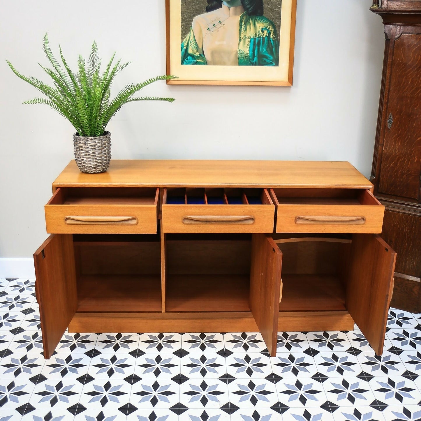 G Plan Fresco Sideboard Dresser Cabinet by Victor B Wilkins Teak 1980