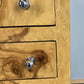 Vintage French Art Deco Burr Bedside Tables Pair | 3 Drawer Nightstands | French Design | Nickel Knobs | Elegant Veneer Finish | Lot 4233