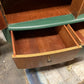 Mid century modern revived sideboard in forest green and oak