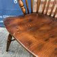 Antique Style Oak & Elm Comb Back Windsor Chair Crinoline Stretcher Armchair