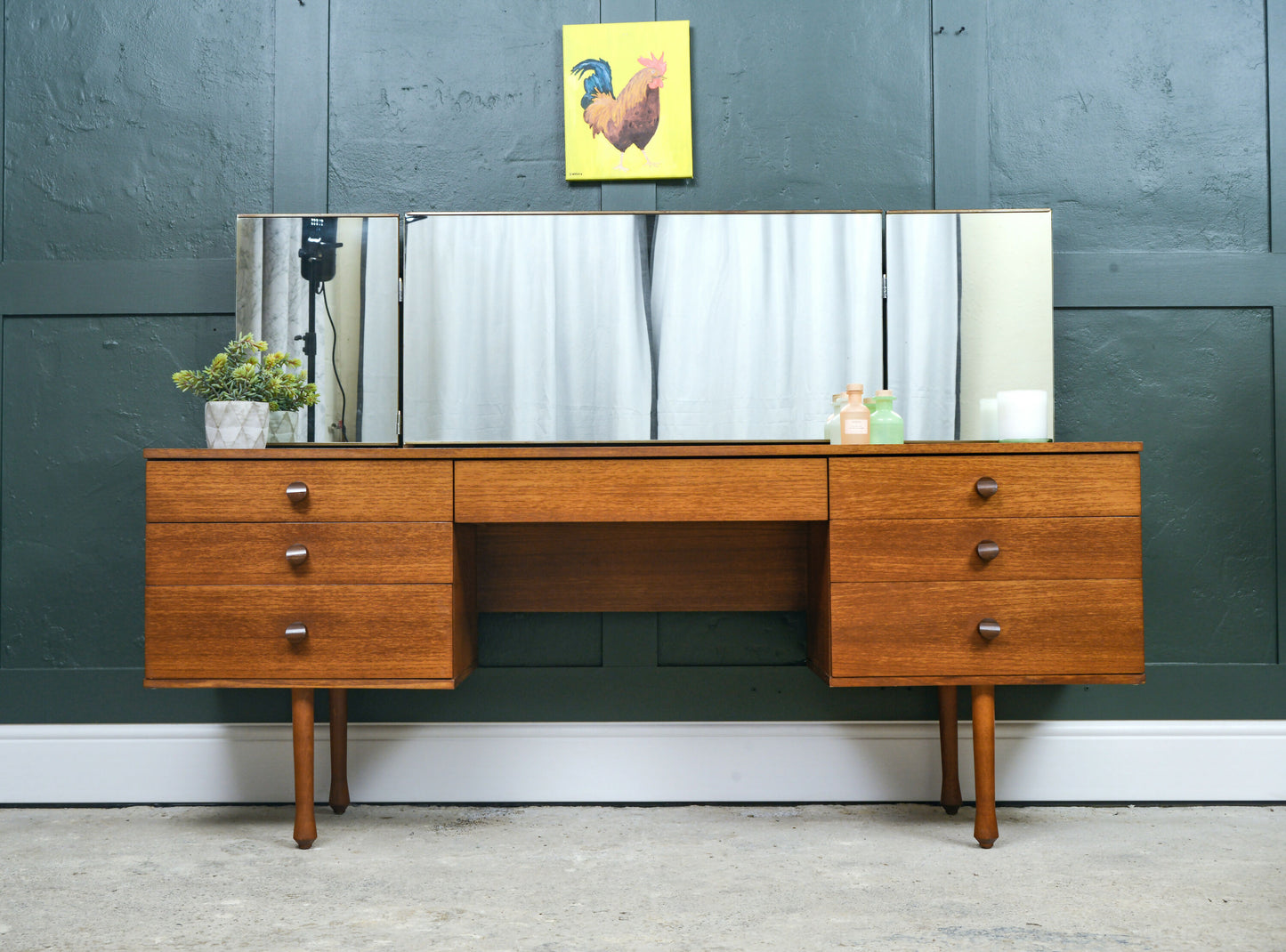 Mid Century Teak Dressing Table with Mirrors - Avalon