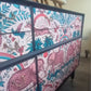 Gplan Midcentury Chest Of Drawers. Upcycled Painted Black Pink Animal Print