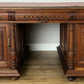Desk Antique French Style Oak Double Sided Carved Pedestal Desk LOT 6514